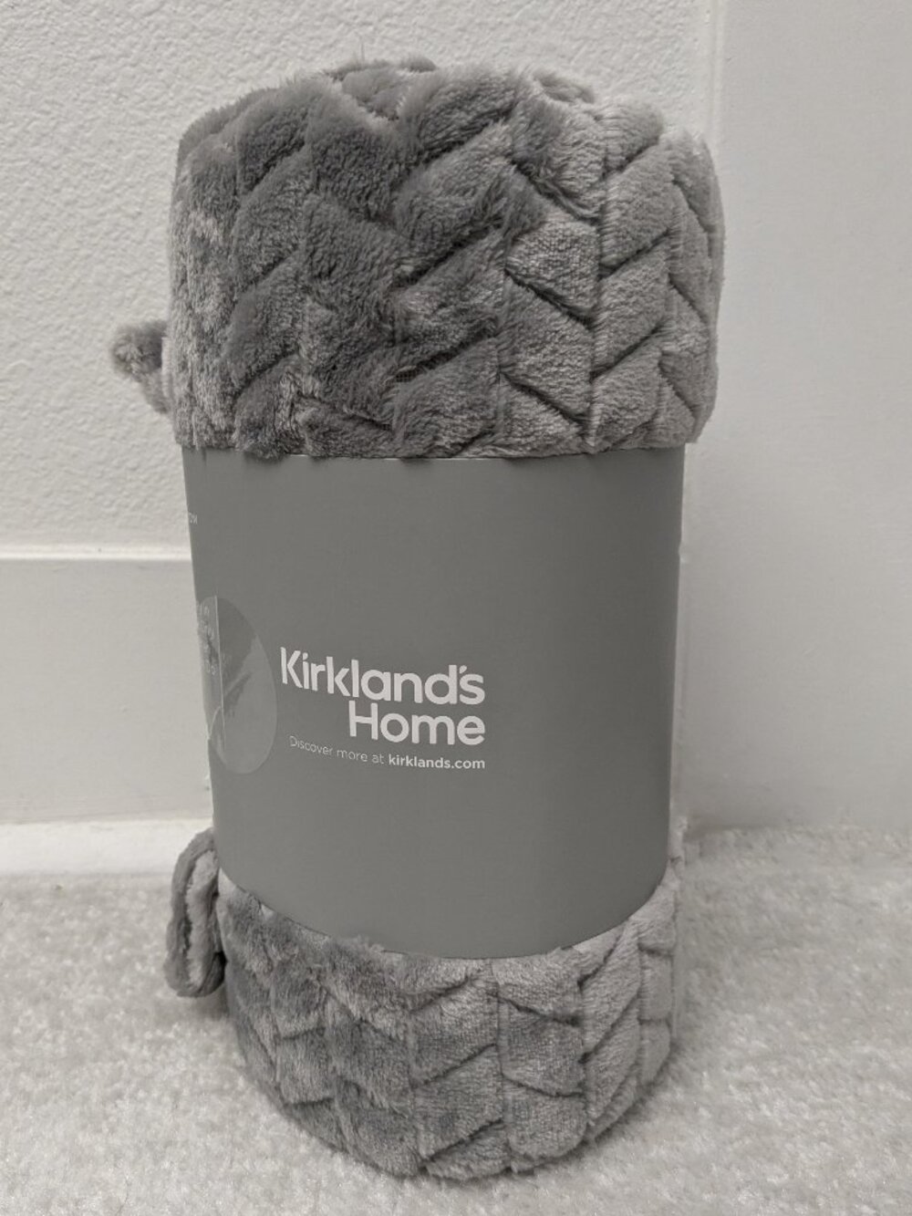 Soft, Cozy, Fluffy Grey Chevron Print Throw Blanket - 50x60 Inches